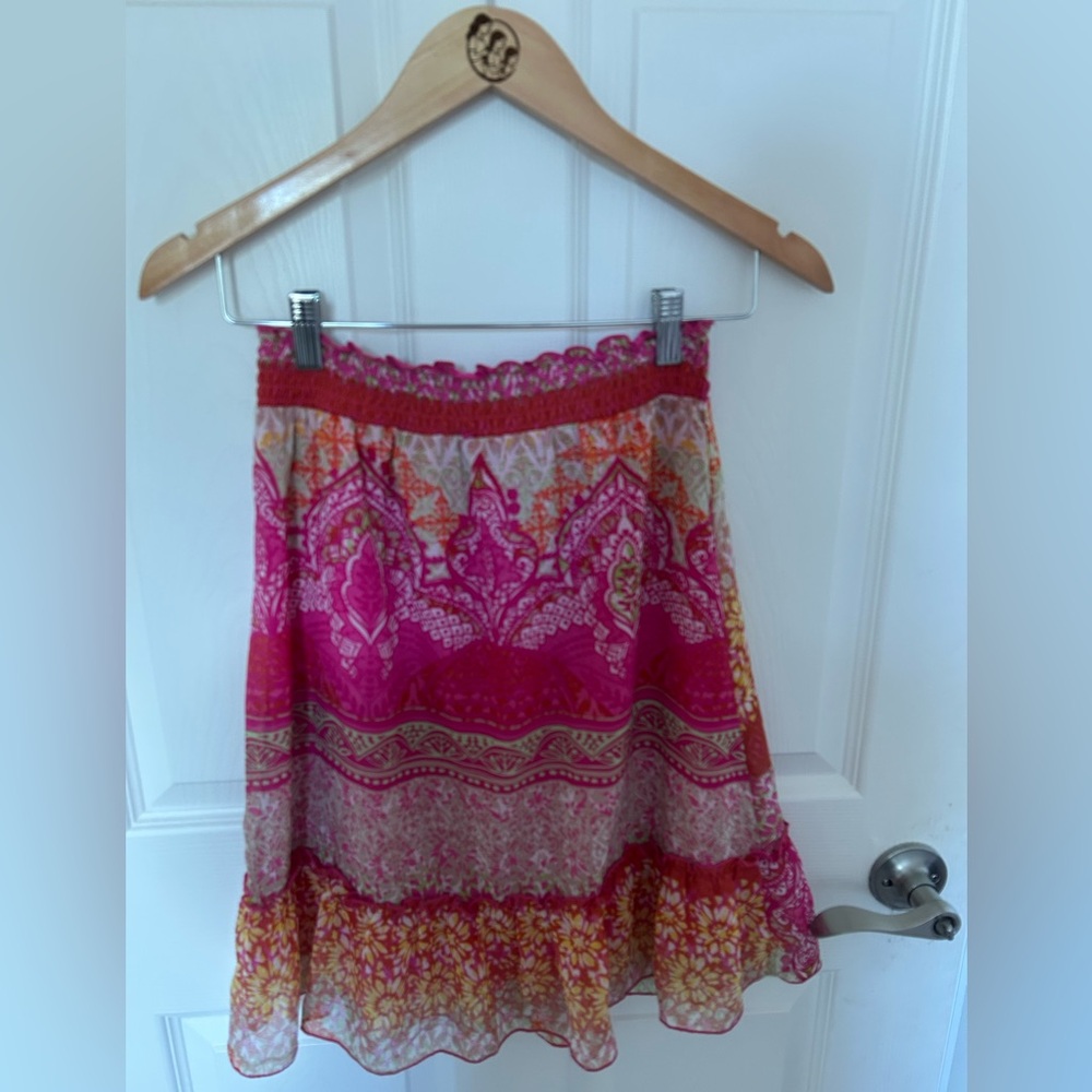 Amy Byer Pink and Orange A-Line girls size large Skirt